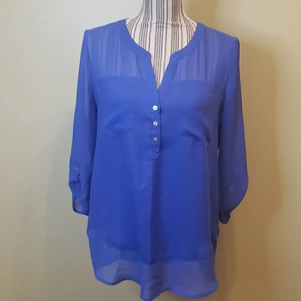 EXPRESS Long Sleeve Periwinkle Blue Blouse. Medium